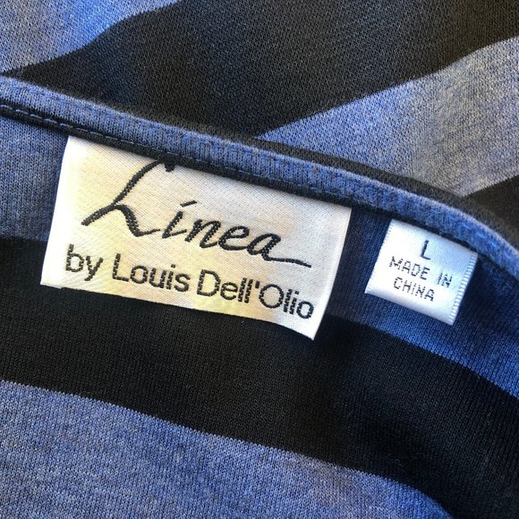 Linea by Louis Dell'Olio Cardigan Jacket Asymmetrical Draped Striped Women Large - Picture 5 of 12